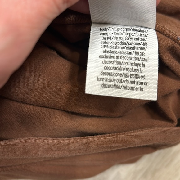 VS PINK Cotton Blend 4-Way Stretch Hi Twisted Knotted 6” Bike Short / Brown / M - Picture 5 of 6